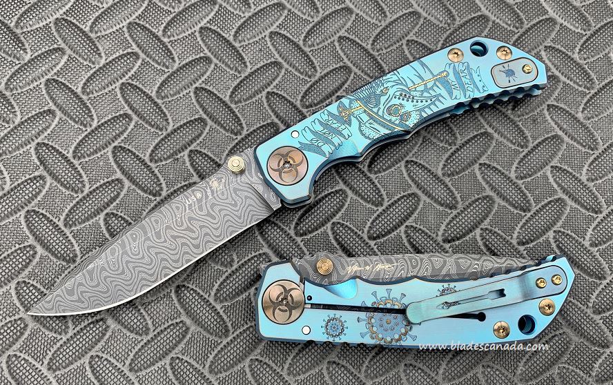 Spartan Blades Harsey Special Edition Folding Knife, Damascus, Plague Doctor
