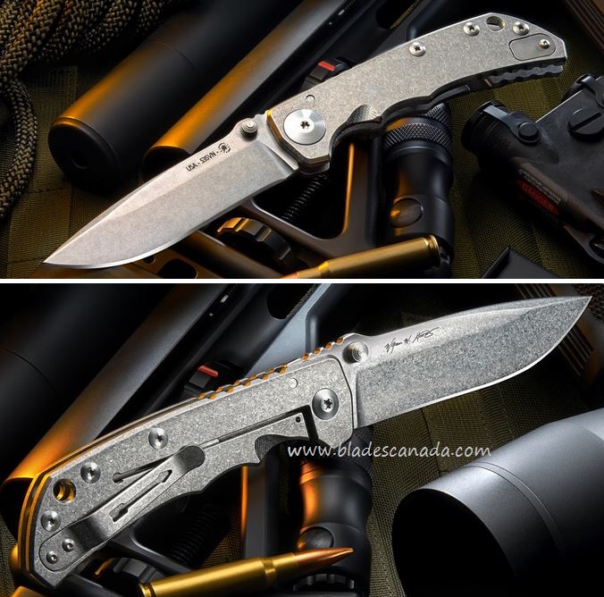 Spartan Blades Harsey Folding Knife, S45VN Stonewash, Titanium Handle SF5SW
