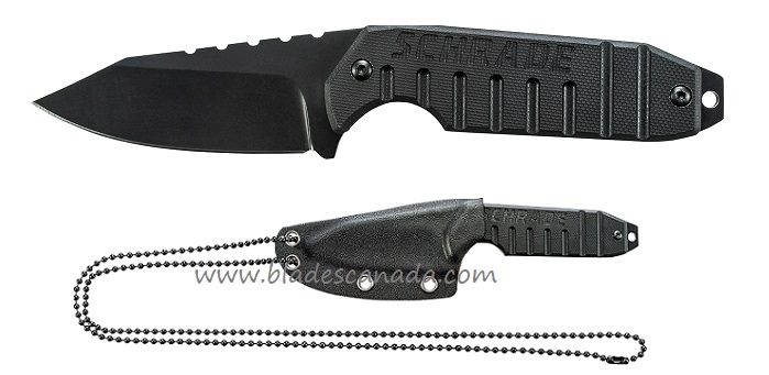 Schrade F16 Clip Point Neck Knife, G10 Handle