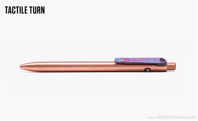 Tactile Turn Side Click Slim Pen Short, Copper with Timascus Clip