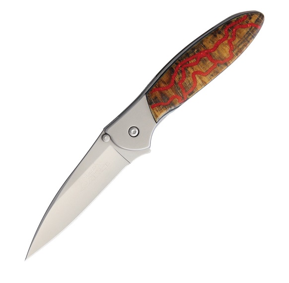 Santa Fe Stoneworks Kershaw Leek - Spalted Beech Wood with Red Coral Vein, Assisted