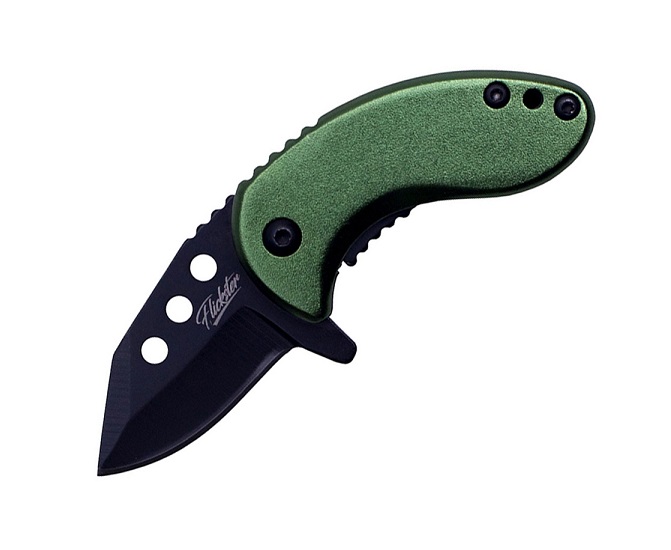 Shadow Cutlery Flickster Assisted Opening Flipper Folding Knife, Green SH2010GR