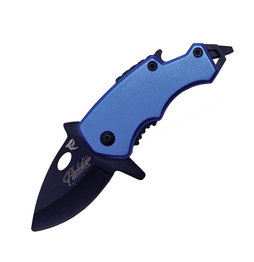 Shadow Cutlery SH2020BL Lil' Sharky Assisted Opening Folder - Blue Aluminum