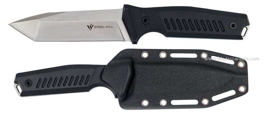Steel Will Cager Fixed Blade Knife, D2 Steel, G10 Black, Kydex Sheath, 1420