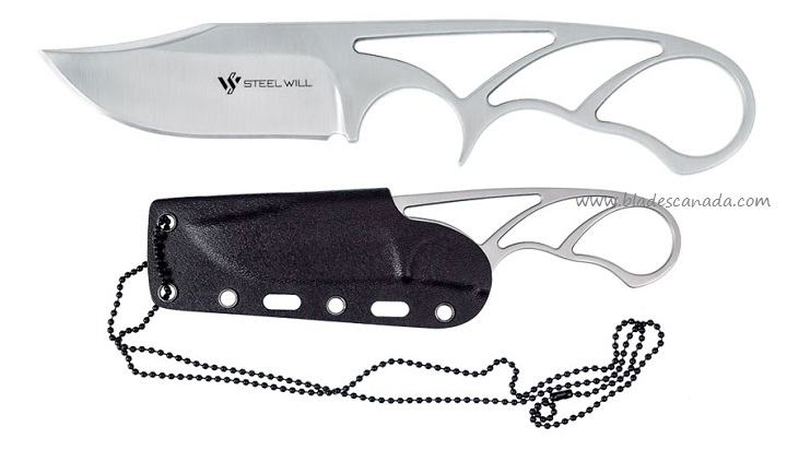 Steel Will Druid Fixed Blade Neck Knife, Clip Point Blade, Kydex Sheath, 281