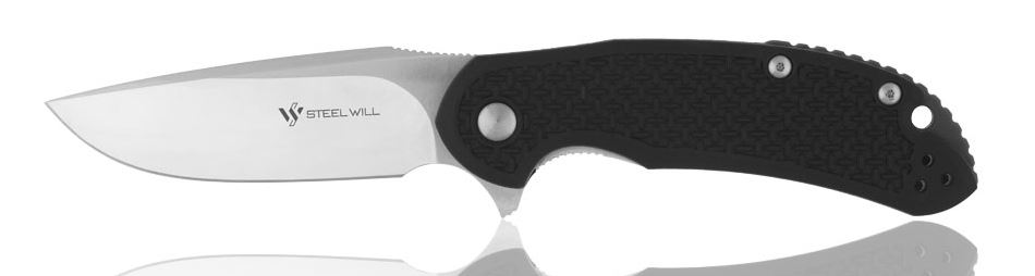 Steel Will Cutjack Flipper Folding Knife, D2 Steel, FRN Black, C22-1BK - Click Image to Close