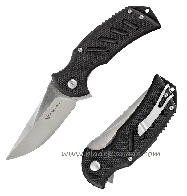 Steel Will Censor Flipper Folding Knife, D2 Satin, FRN Black, F13-A3