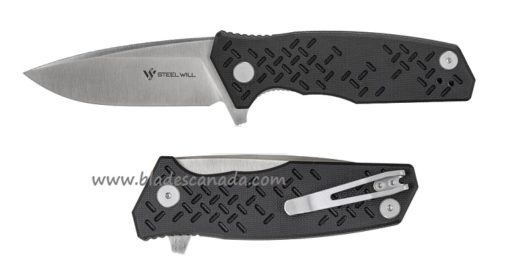 Steel Will Chabot Flipper Folding Knife, D2 Steel, G10 Black, F14-01