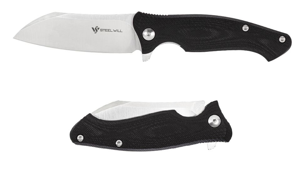 Steel Will Nutcracker Flipper Folding Knife, N690Co Satin, G10 Black, F24-10