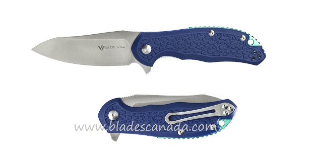 Steel Will Modus Flipper Folding Knife, D2 Steel, FRN Blue, F25-15