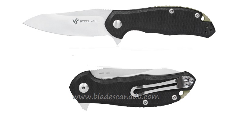Steel Will Modus Flipper Folding Knife, M390, G10 Black, F25-31
