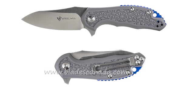 Steel Will Mini Modus Flipper Folding Knife, D2 Satin, FRN Grey, F25M-14