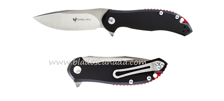 Steel Will Lanner Flipper Folding Knife, D2 Steel, G10 Black, F35M-01 - Click Image to Close