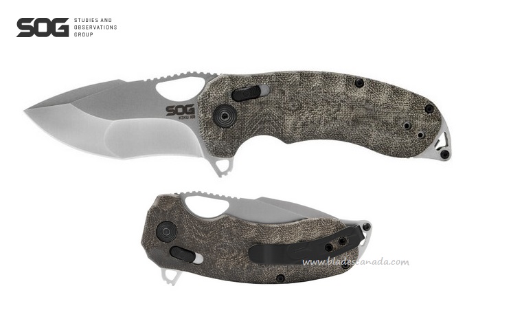 SOG Kiku XR Folding Knife, CTS XHP Steel, Micarta Handle, 12-27-01-57