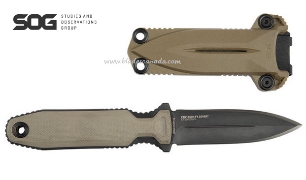 SOG Pentagon FX Covert FDE Fixed Blade Knife, S35VN, G10, 17-61-04-57