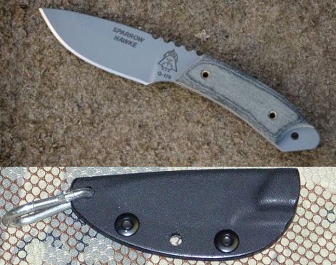TOPS Sparrow Hawke Fixed Blade Knife, 1095 Carbon, Micarta, Kydex Sheath, SPH01