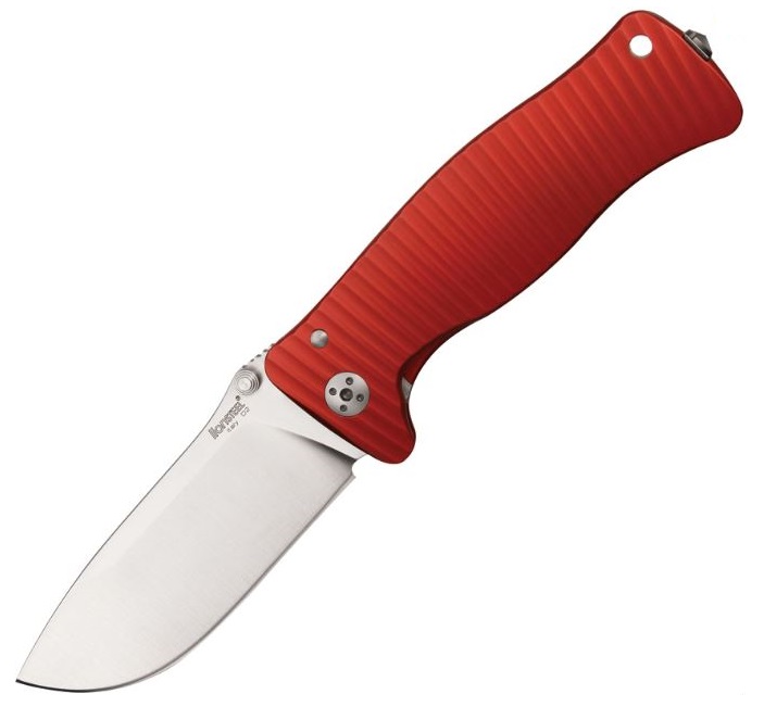 Lion Steel SR1ARS Molletta Framelock Folding Knife, D2 Satin, Aluminum Red - Click Image to Close