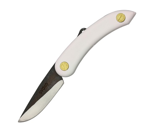 Svord Mini Peasant Folding Knife, 2.5" Drop Point, White Handle, SV144