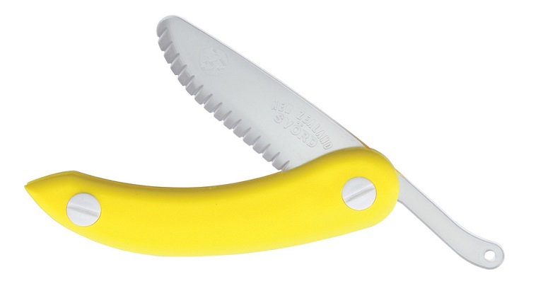 Svord Zero Metal Plastic Peasant Folding Knife, Yellow Handle, SVZM3YN