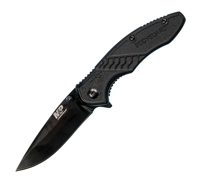 Smith & Wesson Bodyguard Black Linerlock Folding Knife, Black GRN 1085891