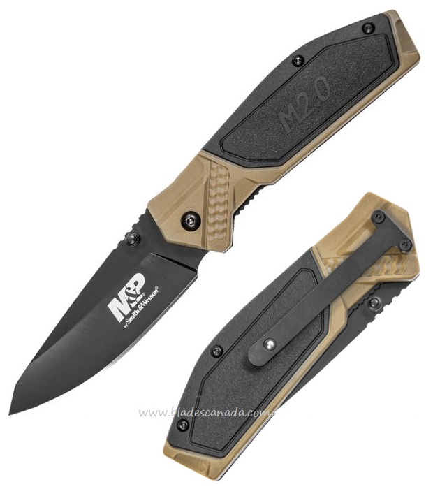 Smith & Wesson M2.0 Black/Tan Folding Knife, SW1085917