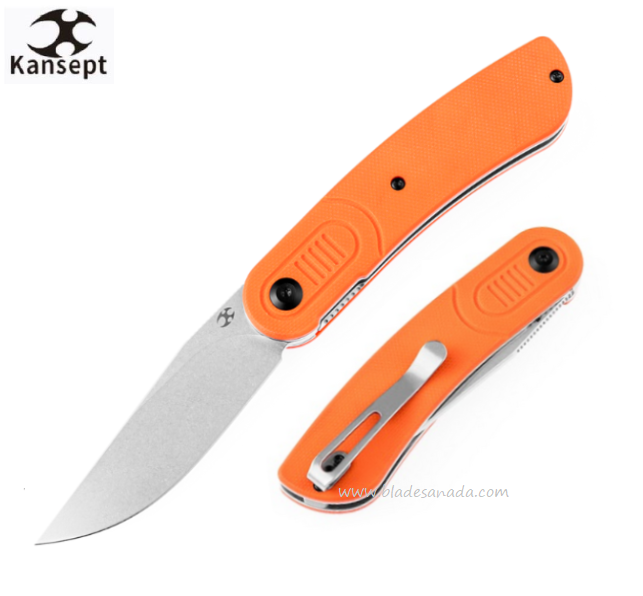 Kansept Reverie Flipper Folding Knife, 154CM SW, G10 Orange, T2025A3