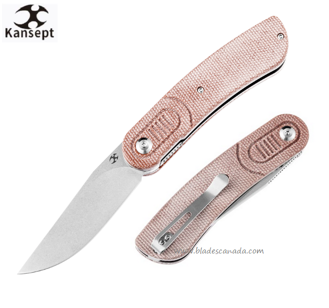 Kansept Reverie Flipper Folding Knife, 154CM SW, Micarta Brown, T2025A6