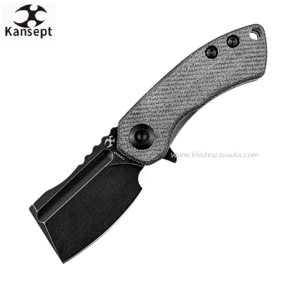 Kansept Mini Korvid Flipper Folding Knife, 154CM Black, G10 Denim, T3030A9