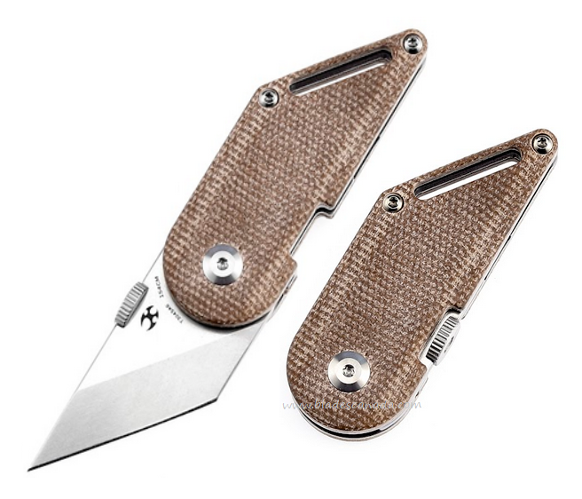 Kansept Dash Folding Knife, 154CM Stonewash, Micarta Brown, T3045A6