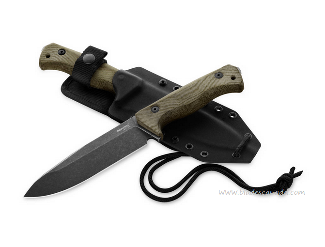 Lion Steel T6B CVG Fixed Blade Knife, Ltd Edition, K490 Old Black, Micarta Green