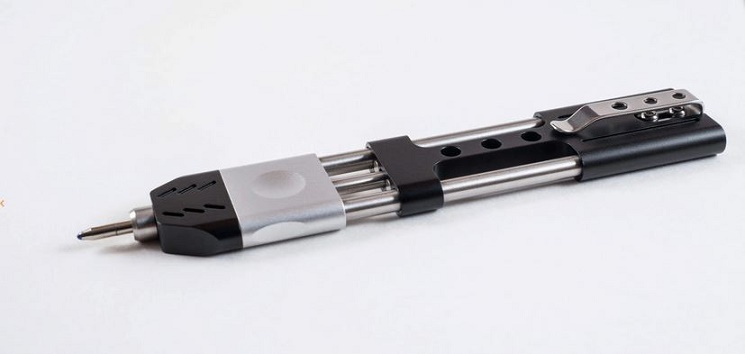 TEC Accessories Ko-Axis Pen Aluminum Silver Grip - Black