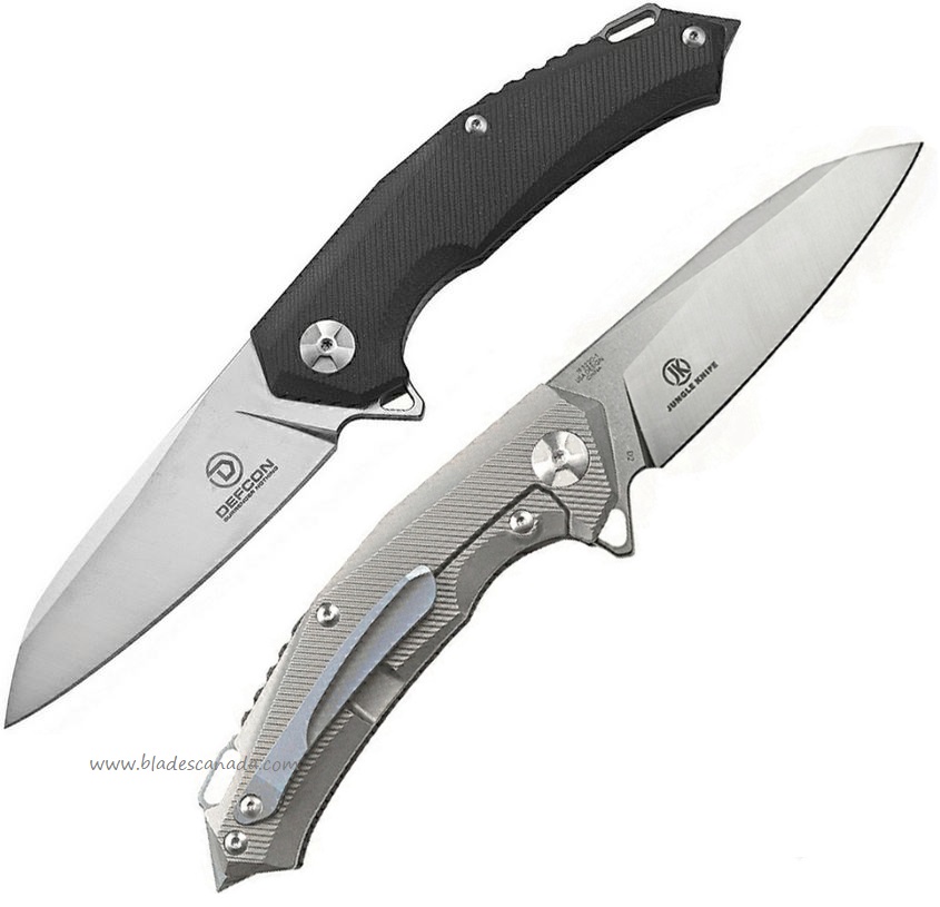 Defcon Hybrid Flipper Framelock Knife, G10 Black/Titanium, TXTF3220