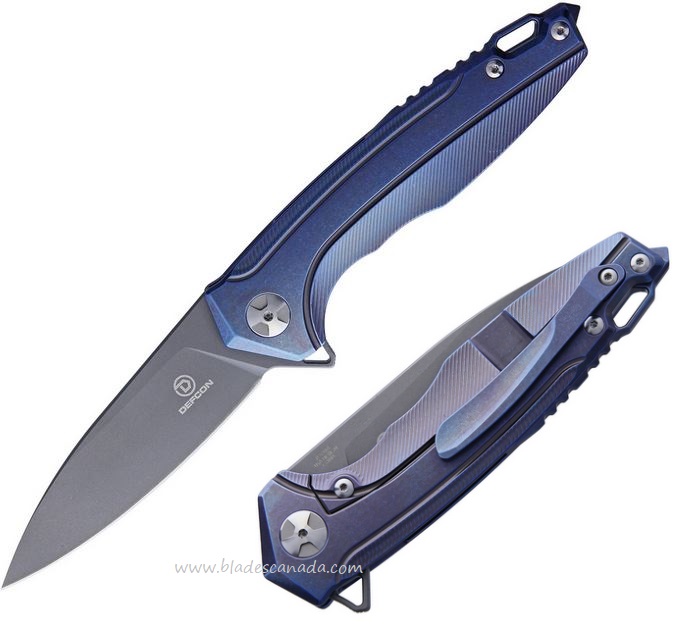 Defcon JK Kabuto Flipper Framelock Knife, S35VN, Titanium Blue, TXTF5288