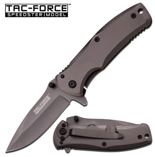 Tac Force TF-848 Ti-Grey Stainless Assisted Folder (Online Only)