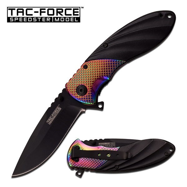 Tac Force TF-911BR Rainbow Black, Spring Assisted Folder