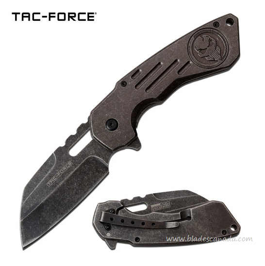 Tac Force Flipper Framelock Knife, Assisted Opening, Wharncliffe SW, Aluminum, TF967W