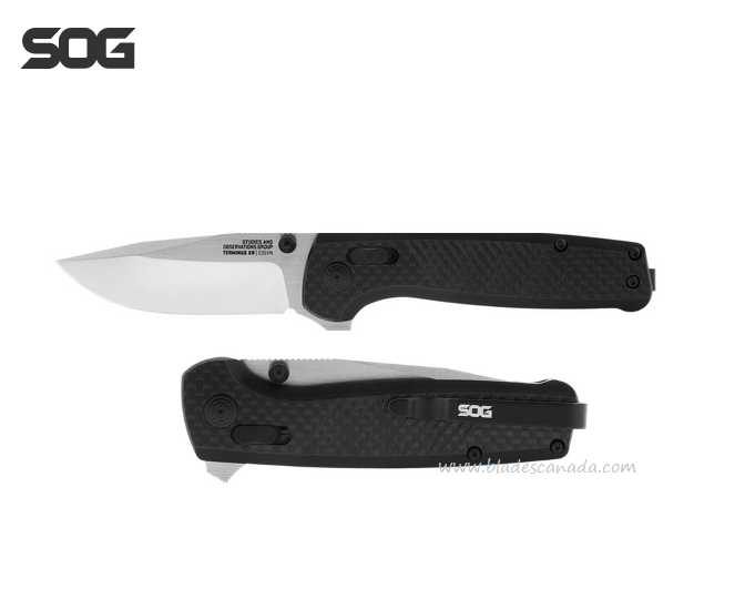 SOG Terminus XR Flipper Folding Knife, CPM S35VN, G10/Carbon Fiber, TM1025