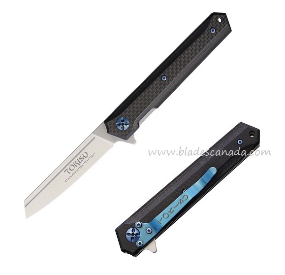 Tokisu 18450 Slimline Tactical Linerlock Folding Knife, G10/Carbon Fiber