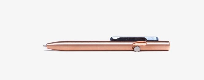 Tactile Turn Slim Bolt Action Pen Mini - Copper w/ Timascus Clip