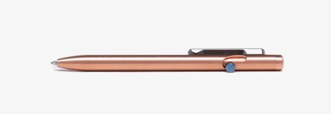 Tactile Turn Slim Bolt Action Pen Short - Copper w/ Timascus Bolt