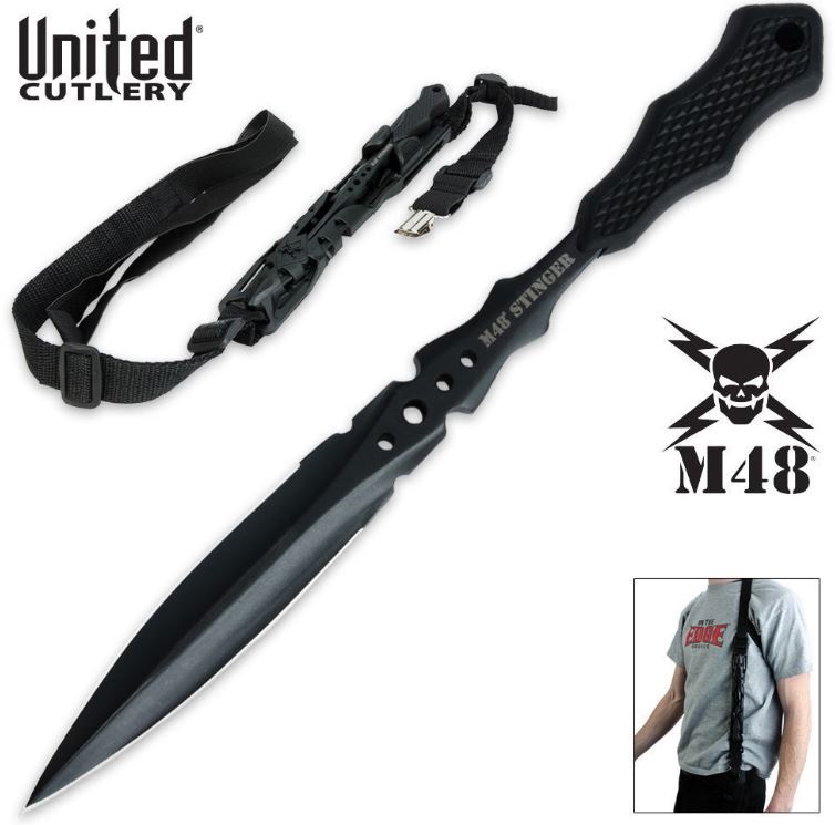UC M48 Stinger Urban Spike Fixed Blade Knife, Shoulder Harness, UC2937