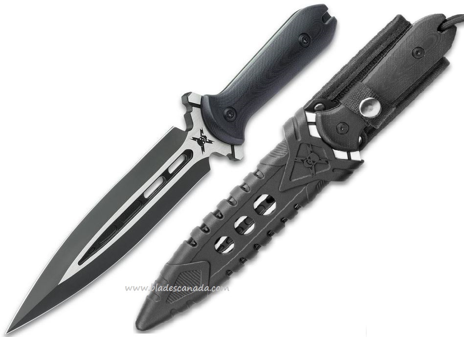 UC M48 Talon Dagger Fixed Blade Knife, G10 Black, Nylon Sheath, UC3336