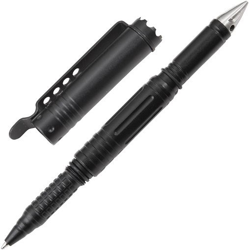 UZI TP20BK Aluminum Body Tactical Pen with Crown Bezel - Black (Online Only)