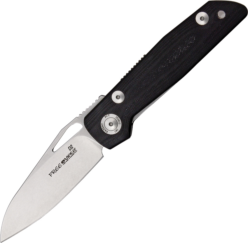 Viper Free Folding Knife, Stonewash Blade, G10 Black, 4892BK
