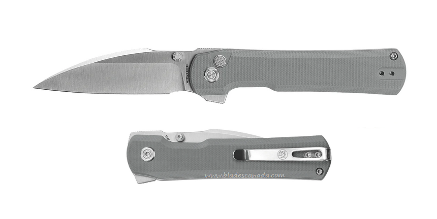 Vosteed Valkyrie Flipper Folding Knife, 154CM Satin, G10 Grey, VK31G4