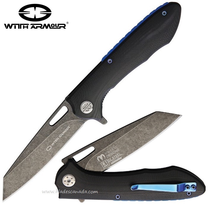 WithArmour Knives Sheepfoot Flipper Folder, D2 Steel, G10, WAR077BK