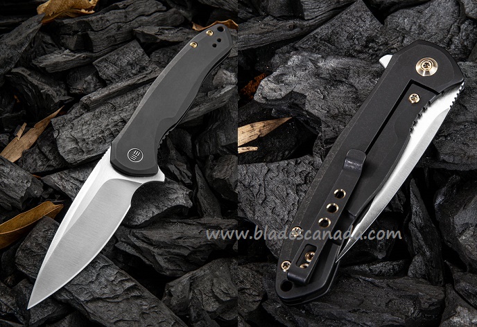 WE Knife Kitefin Flipper Framelock Knife, S35VN, Titanium Black, 2001G