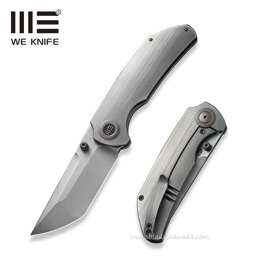 WE Knife Thug XL Flipper Framelock Knife, CPM 20CV, Titanium Grey, 20028D-1