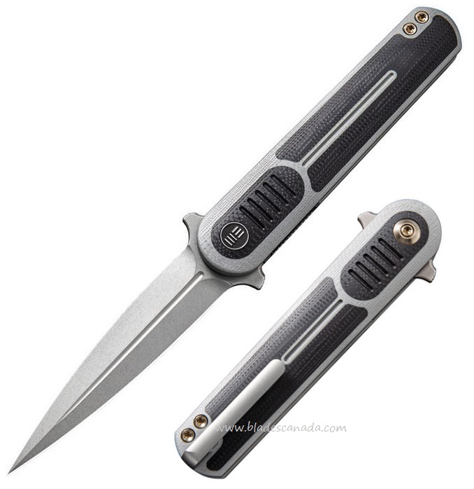 WE Knife Angst Flipper Folding Knife, S35VN, G10 Gray/Black, 2002B - Click Image to Close