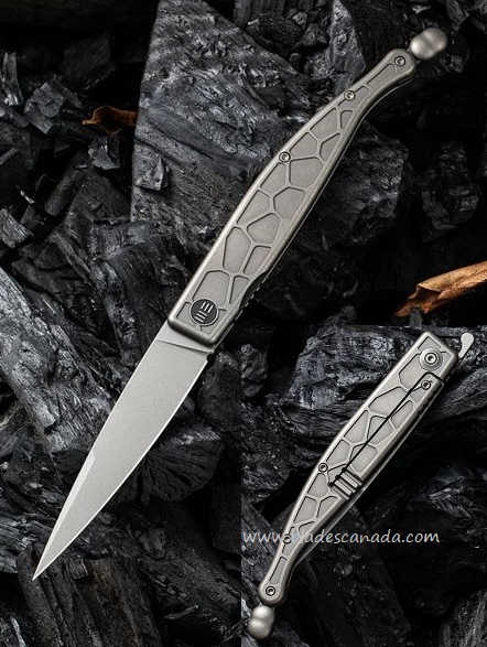 WE Knife Roman Framelock Folding Knife, S35VN, Titanium Gray, 2008B